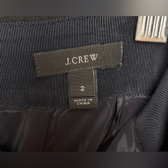 J.CREW $128 Striped 100% Wool Pockets Lined Pencil Skirt 2 Navy Gray 0717 - Picture 3 of 7